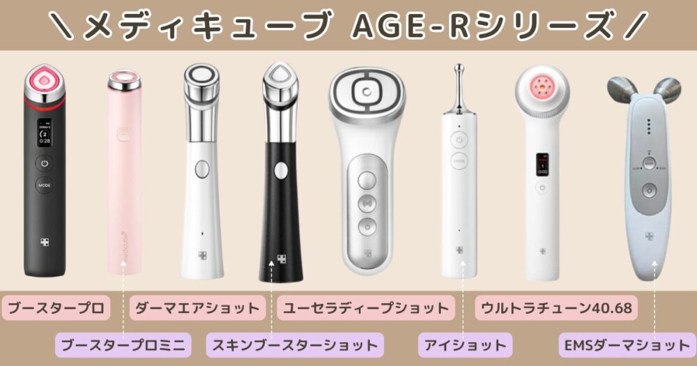 メディキューブ　AGE-Rシリーズ　全種類比較