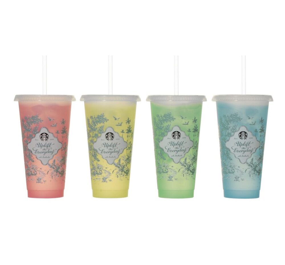 スタバ　タンブラー　ミステリーカラーチェンジリユーザブルコールドカップ 　公式画像　色変化画像
